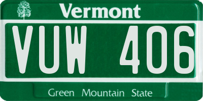 VT license plate VUW406
