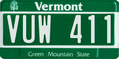 VT license plate VUW411