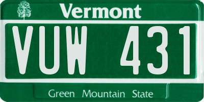 VT license plate VUW431