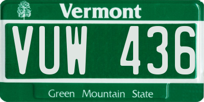 VT license plate VUW436