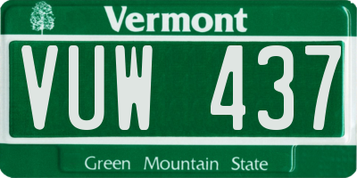 VT license plate VUW437