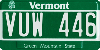 VT license plate VUW446