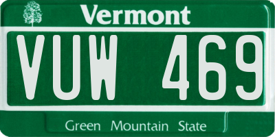 VT license plate VUW469