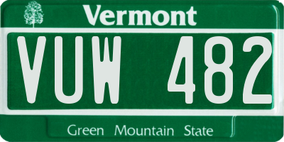 VT license plate VUW482