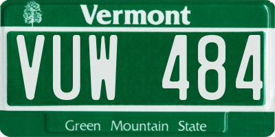 VT license plate VUW484