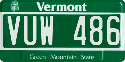 VT license plate VUW486
