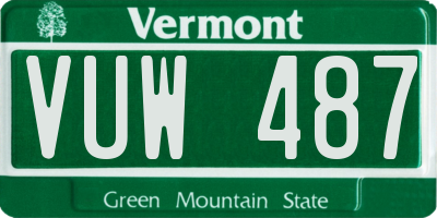 VT license plate VUW487