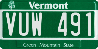 VT license plate VUW491