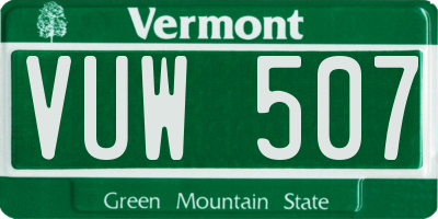 VT license plate VUW507