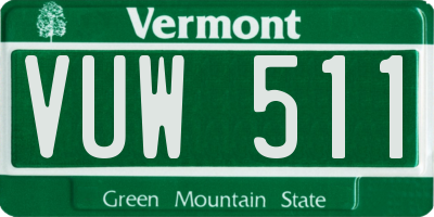 VT license plate VUW511