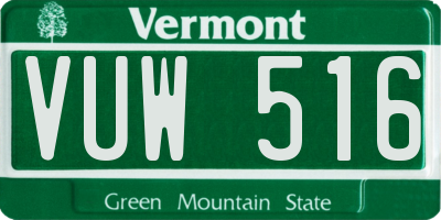 VT license plate VUW516