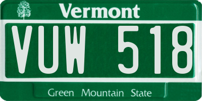 VT license plate VUW518