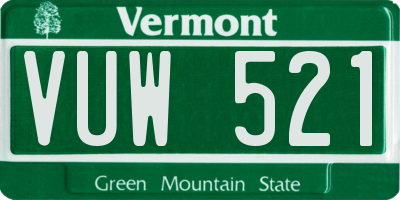 VT license plate VUW521