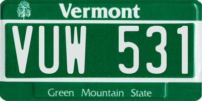 VT license plate VUW531