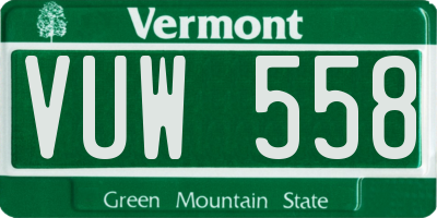 VT license plate VUW558