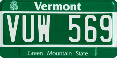 VT license plate VUW569