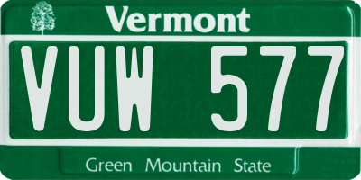 VT license plate VUW577