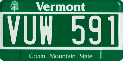 VT license plate VUW591
