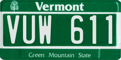 VT license plate VUW611