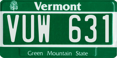 VT license plate VUW631