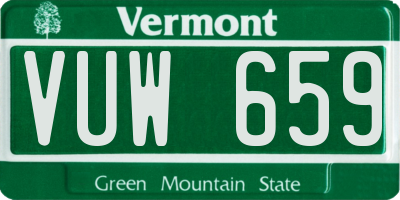 VT license plate VUW659