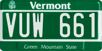 VT license plate VUW661