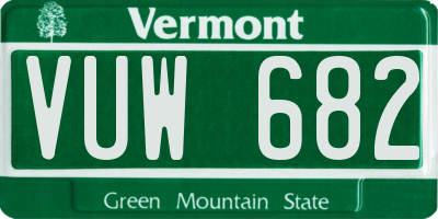 VT license plate VUW682
