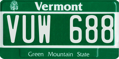 VT license plate VUW688