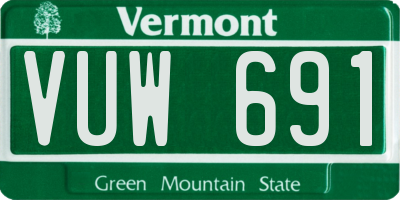 VT license plate VUW691