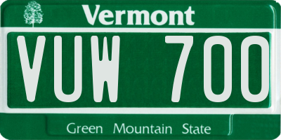 VT license plate VUW700