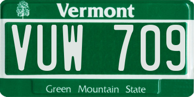 VT license plate VUW709