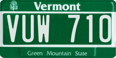 VT license plate VUW710