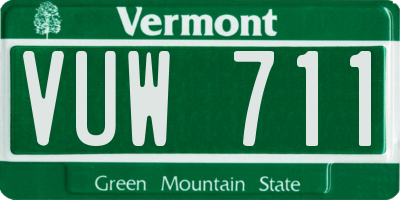 VT license plate VUW711