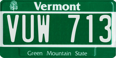 VT license plate VUW713