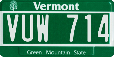 VT license plate VUW714