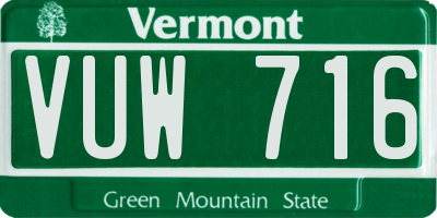 VT license plate VUW716