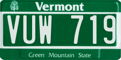 VT license plate VUW719