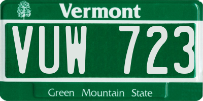 VT license plate VUW723