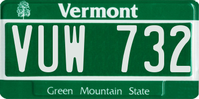 VT license plate VUW732