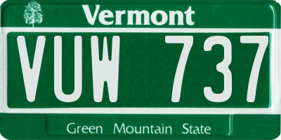 VT license plate VUW737