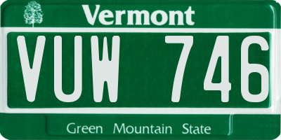 VT license plate VUW746