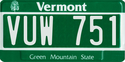 VT license plate VUW751