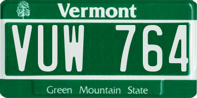 VT license plate VUW764