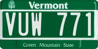 VT license plate VUW771