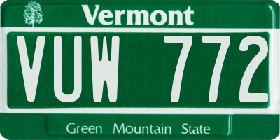 VT license plate VUW772