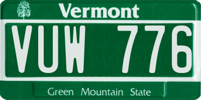 VT license plate VUW776