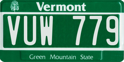 VT license plate VUW779