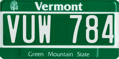 VT license plate VUW784