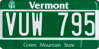 VT license plate VUW795