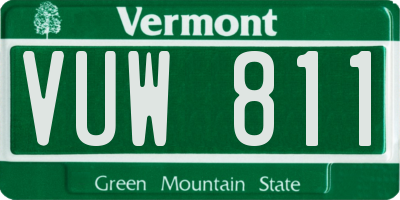 VT license plate VUW811
